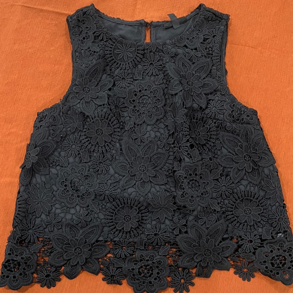 Topshop Lace Sleeveless Blouse